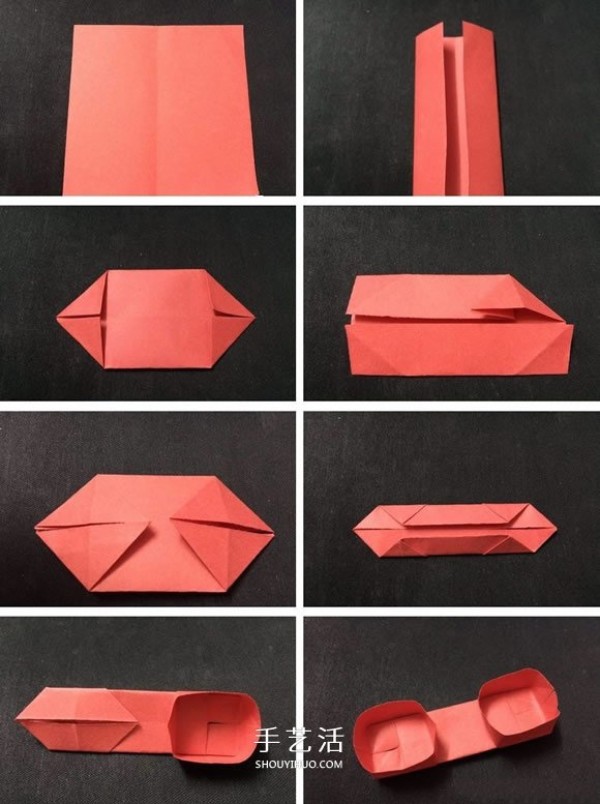 Childrens handmade origami tutorial - Illustrations of how to fold a cute phone receiver