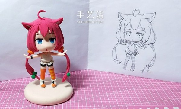 How to make a hand-made cat palace girl doll with ultra-light clay