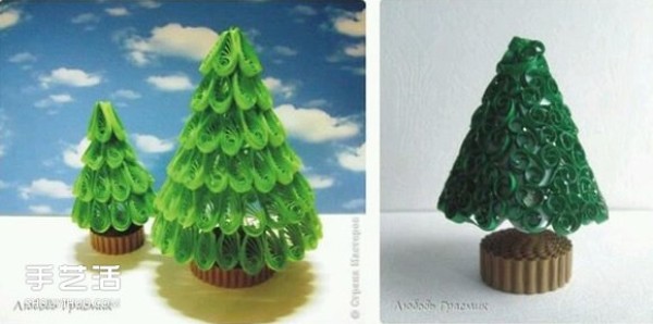 How to make a three-dimensional paper Christmas tree by quilling paper