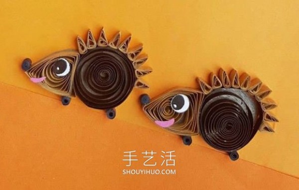 Tutorial on how to make autumn hedgehogs from quilled paper