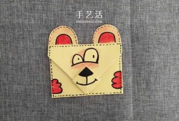 Simple and cute little animal envelope folding step-by-step photo album