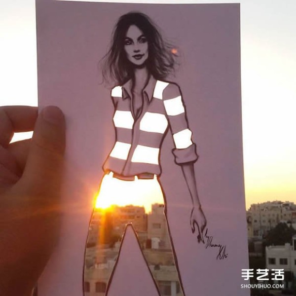 Alternative "paper-cut painting" creative DIY puts the world into a skirt! 