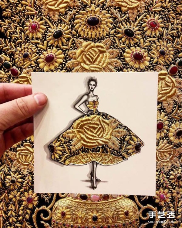 Alternative "paper-cut painting" creative DIY puts the world into a skirt! 