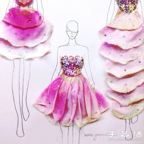 Use flower petals to DIY a beautiful skirt