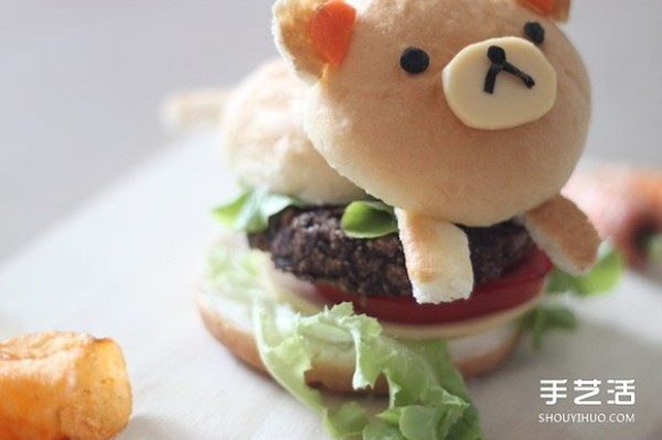 How can I be willing to eat you when you make a super cute lazy bear burger~