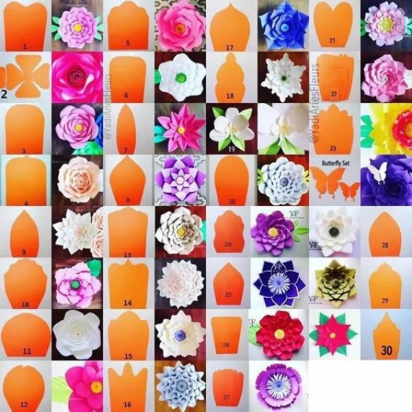 How to make handmade paper flowers with many beautiful paper flowers with complete illustrations