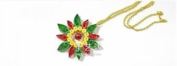 How to make a sweater chain by quilling paper and making a flower sweater chain by hand and Illustration