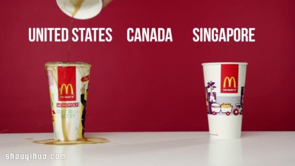 Why is there such a difference! McDonalds drink cup competition around the world