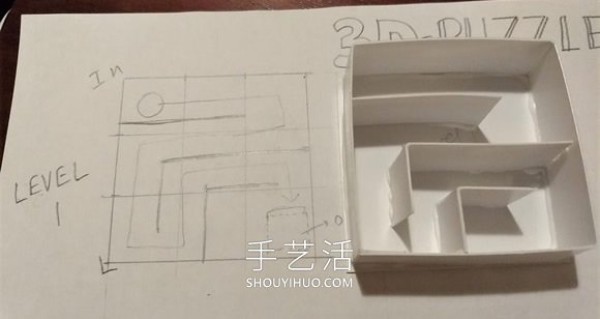 Detailed illustration of the method of rolling beads in a homemade maze toy box