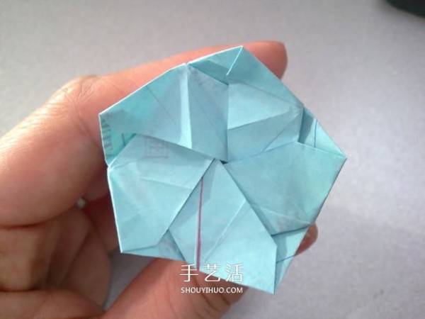 Illustration of how to fold a five-petal rose, it looks better than a Kawasaki rose! 