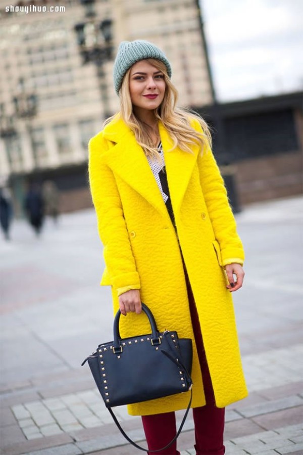 Give winter a little color, autumn and winter yellow womens clothing designs and outfits