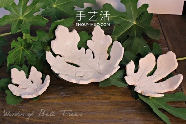 Tutorial on how to make a fig leaf decorative plate from clay