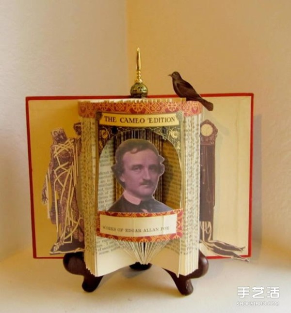 Artistic three-dimensional paper sculpture pictures of sculptures in classic books