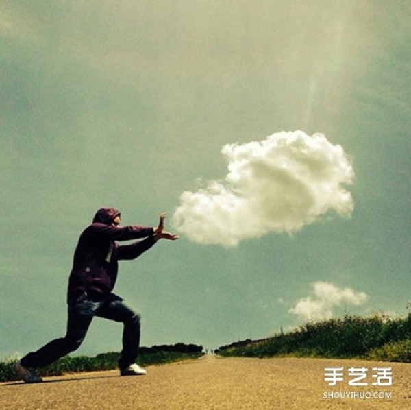 Simple and interesting optical illusion photography teaches you how to play with clouds