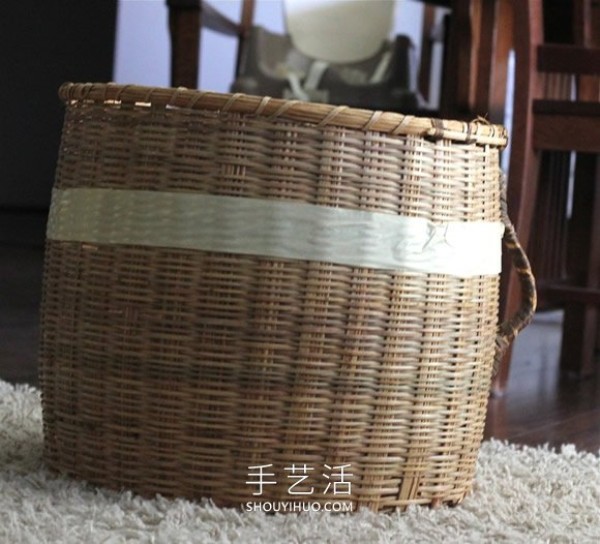 An illustrated tutorial on how to transform a simple and beautiful bamboo basket