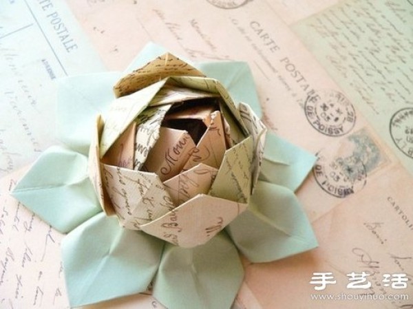 Origami roses in bud