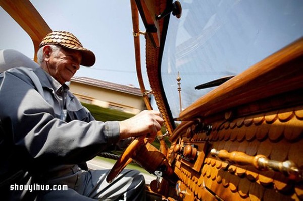 70-year-old grandpa used tens of thousands of oak pieces to build his dream Beetle