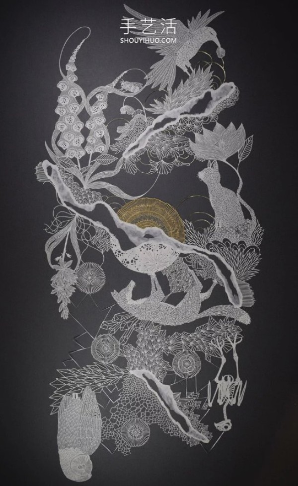 Exquisite rice paper sculptures as thin as cicadas wings! Handmade creations on paper