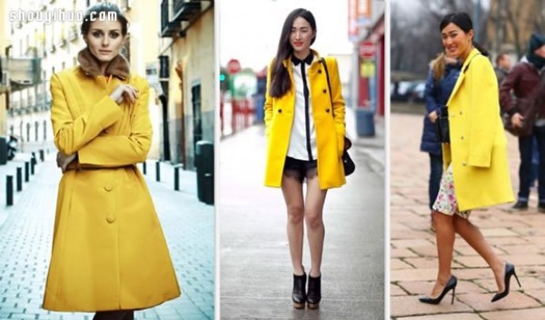 Give winter a little color, autumn and winter yellow womens clothing designs and outfits