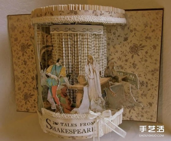 Sculpture works in classic books, artistic three-dimensional paper sculpture pictures