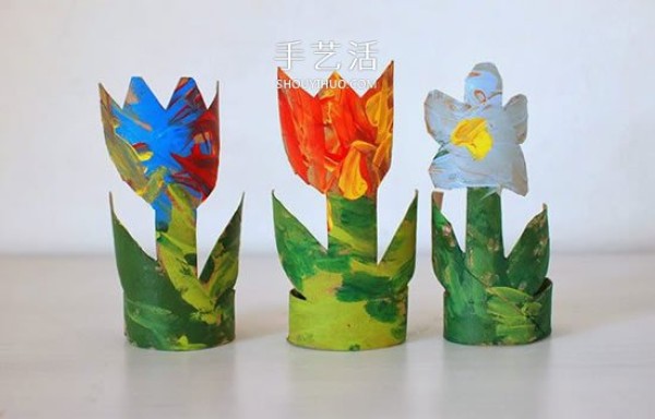 How to make handmade plants from toilet paper tubes with simple flowers and succulents