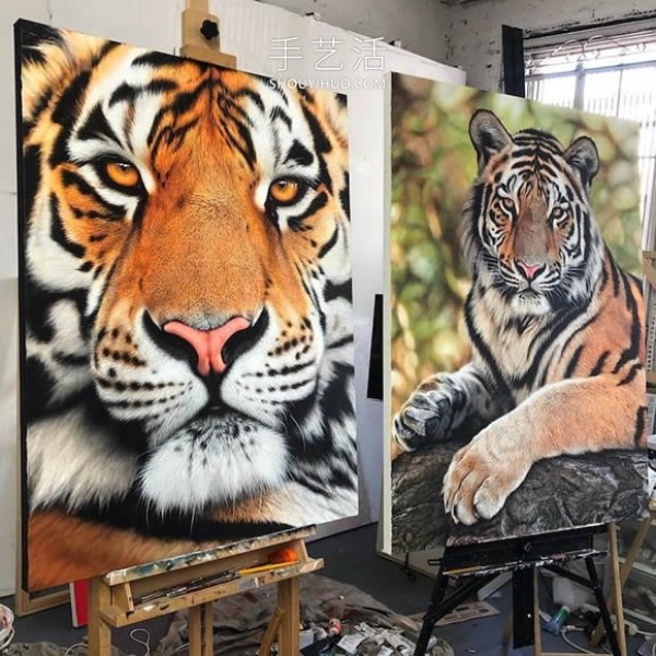 Its like its jumping off the canvas! Realistic paintings capture the beauty of wildlife