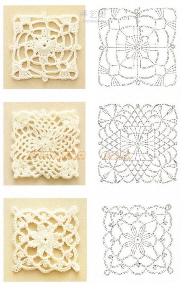 7 kinds of coasters with illustrations of crocheting methods can also be made into beautiful snowflake ornaments