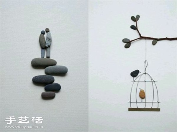 Creative DIY stone collage, a simple and magical artistic creation