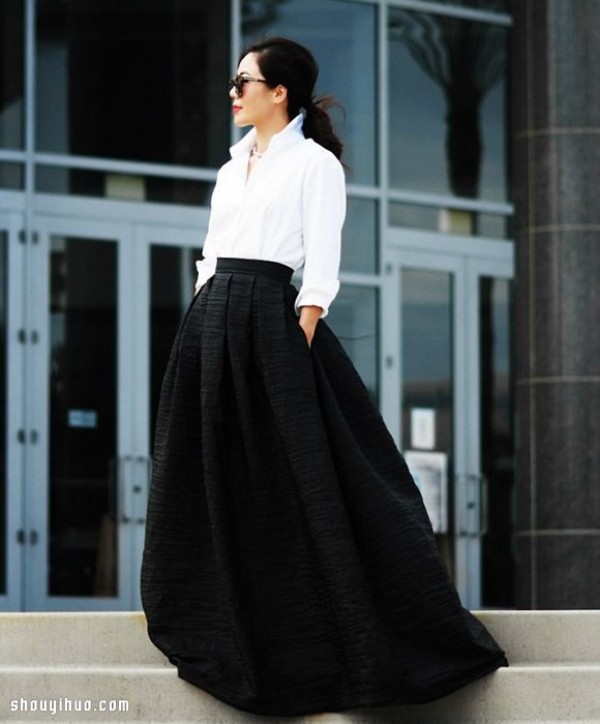 Maxi Skirt exudes charming charm in floor-length long skirts