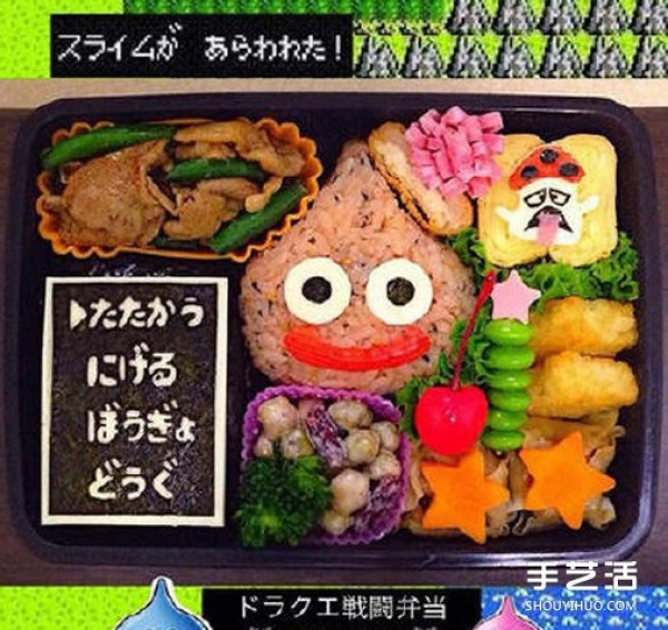 Japanese loving cartoon bento picture, cartoon character pattern bento work