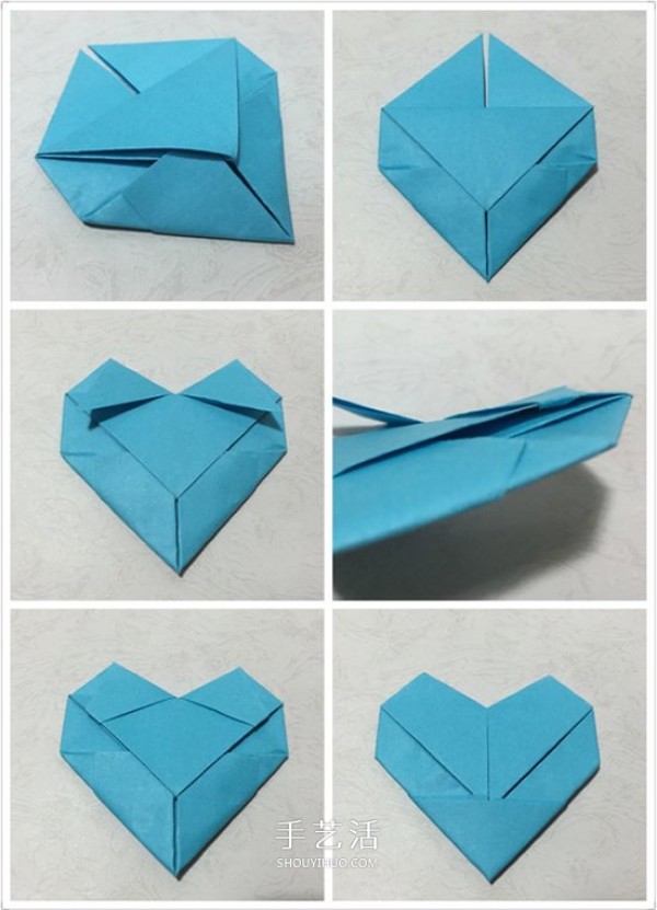 Simple step-by-step illustration of hand-made love origami, showing the beauty of simple lines! 