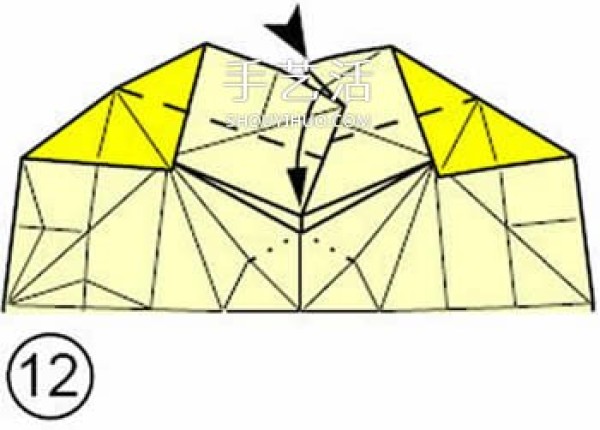 How to fold a hand-folded four-corner storage box and a beautiful rubbish box folding illustration