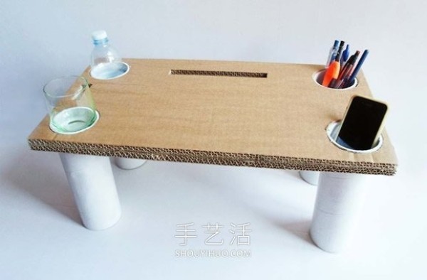 How to make your own multifunctional bed table without spending any money using cardboard! 