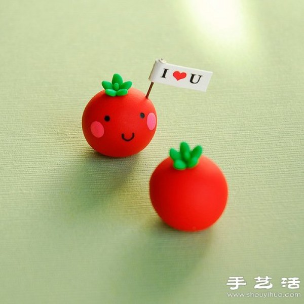 Cute tomato man made from plasticine DIY