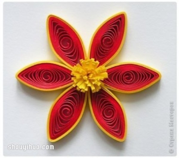 Exquisite quilled paper flower tutorial, illustrated method of handmade quilled paper flower