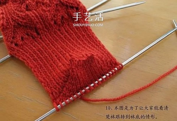 The knitting method of baby socks with patterns, illustrations of knitting baby socks with stick stitches