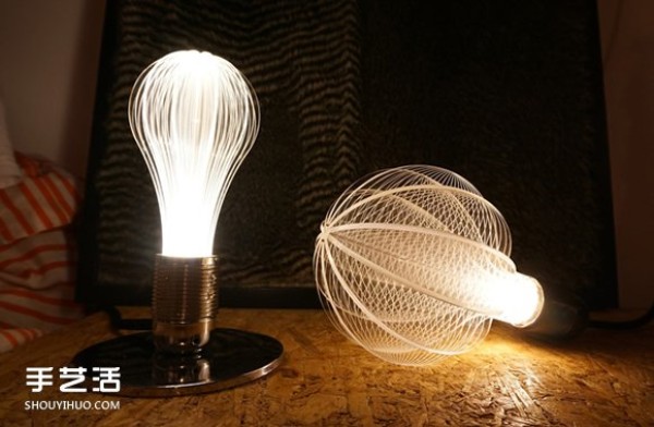 Different light bulbs with translucent designs inspired by celestial bodies in the solar system