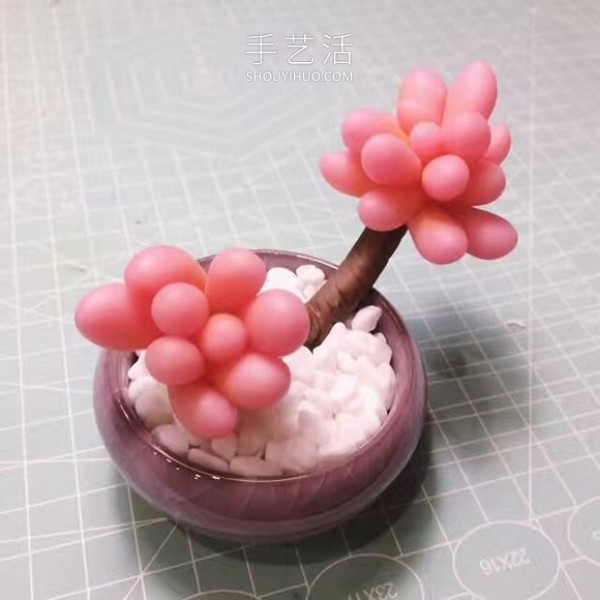 Beautiful and realistic peach eggs! Ultra-light clay DIY succulent tutorial