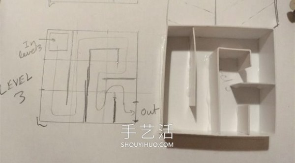 Detailed illustration of the method of rolling beads in a homemade maze toy box