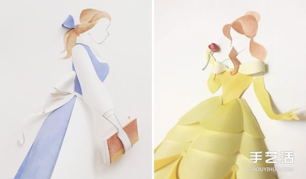 Fantasy paper sculptures make Disney characters come alive from books