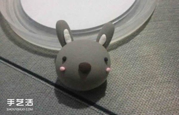 Ultra light clay to make gray rabbit DIY cute rabbit clay handmade tutorial