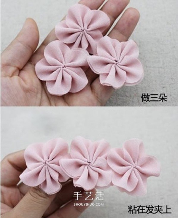 How to make chiffon flowers, homemade chiffon flower hairpin