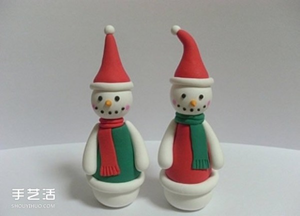 How to make an ultra-light clay snowman and make a hand-made snowman doll from clay