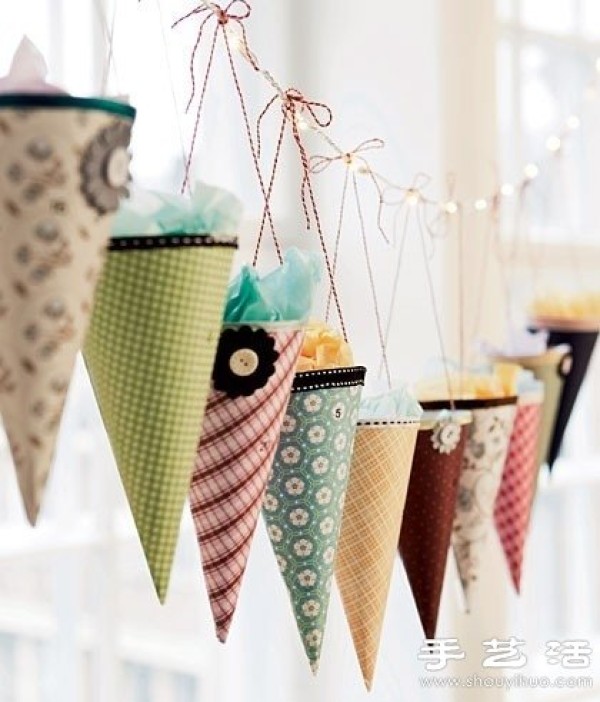 Super cute handmade hanging decorations with a cone appearance