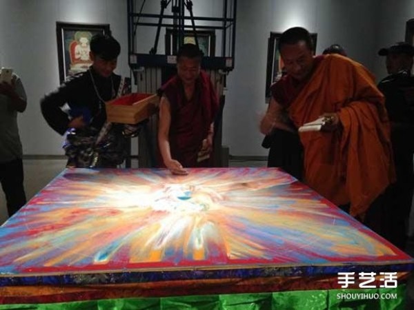 The mandala sand paintings that have been handed down for thousands of years are hard to create but are doomed to be destroyed