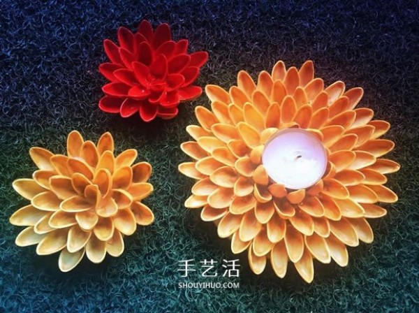 How to make flower and lotus candle holders with pistachio shells