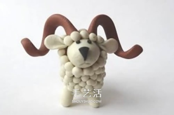 Ultra-light clay DIY diagram of making long-horned lamb and horned sheep clay