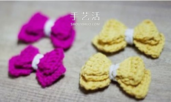 How to knit wool bows and crochet mini bow accessories