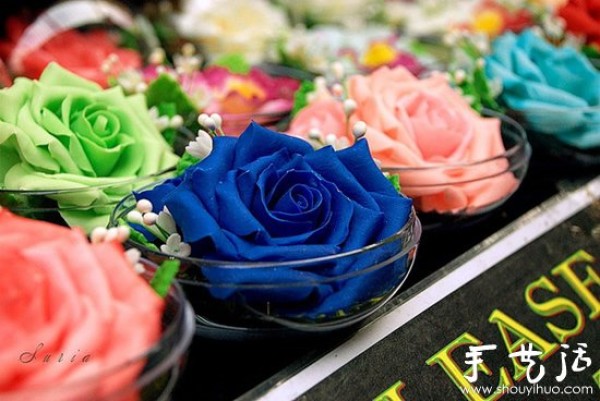 Thai traditional handicraft soap flowers