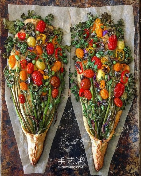 An edible "bread bouquet" made from leftovers and bread